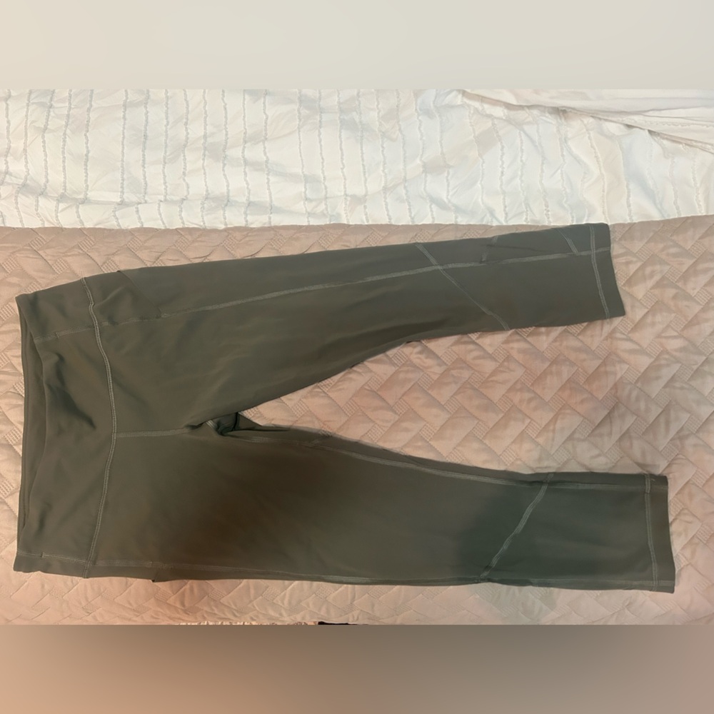 Olive Green Lululemon Leggings- cropped